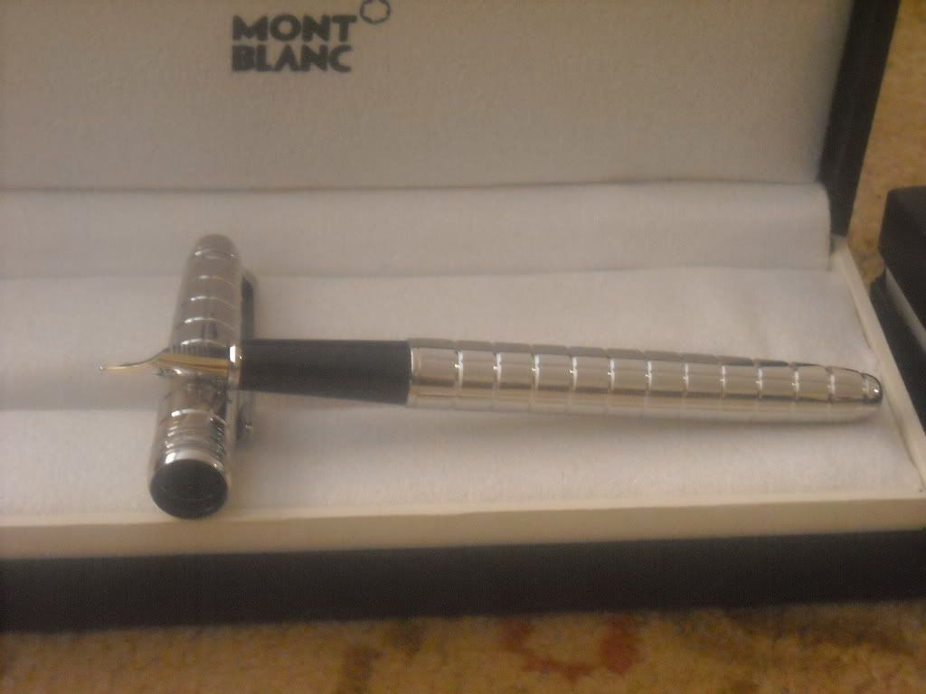 Brand New Mont Blanc Fountain Pen Chrome Pictures, Images and Photos