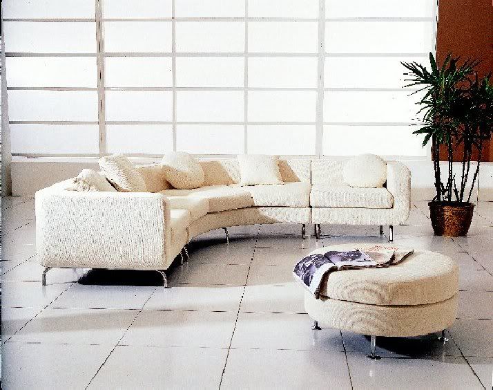 ShangriLa Furniture with White Color Texture Corner Sofa for Living Room