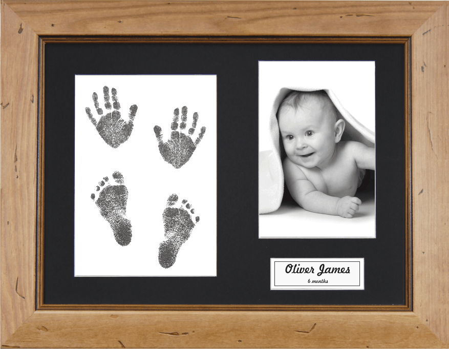 Personalised New Baby Christening Foot Print Wall Art Gift Baby Shower Baptism