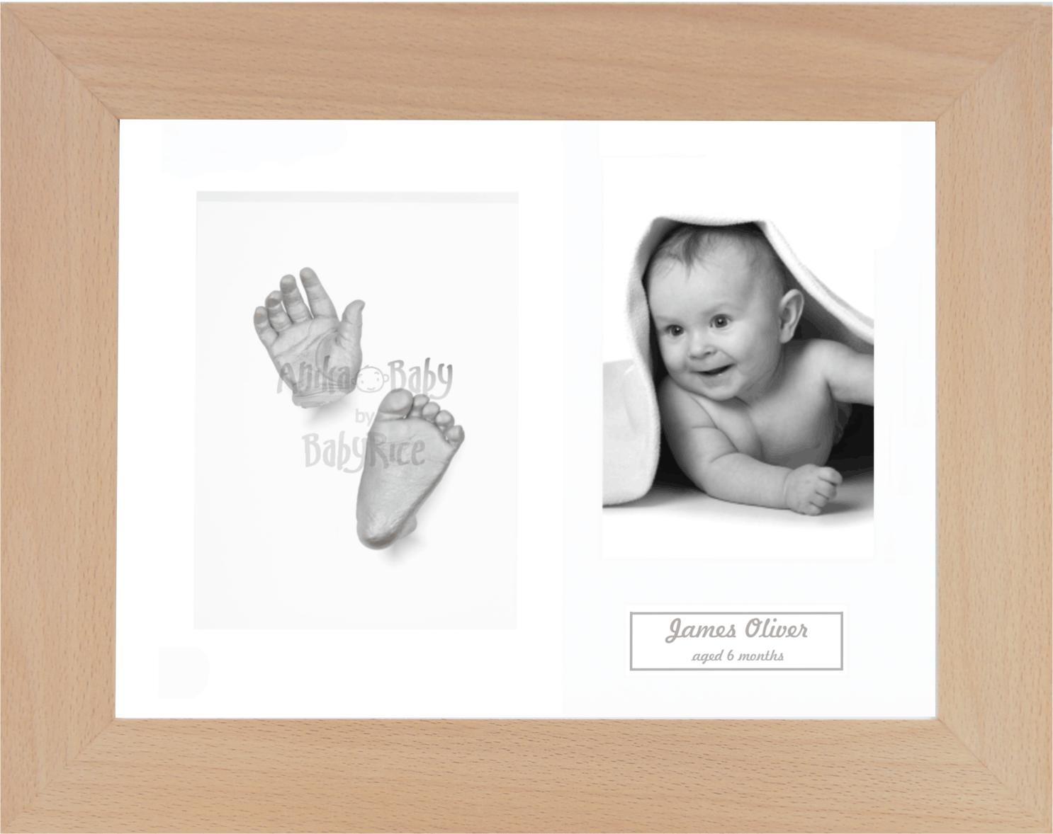 Silver Framed Baby Casting Kit Keepake hand Feet Gift Gold Paint Black and white