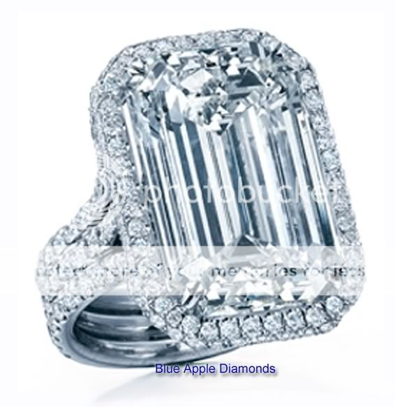   Emerald Cut Triple Shank Diamond Engagement 18k Ring EGL Center 1.00